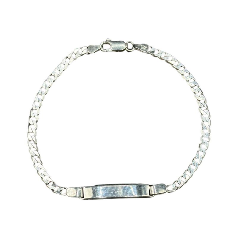 GENERICO - Pulsera Piocha Grumet Gruesa Plata Fina 925 Mas Caja 21 Cm