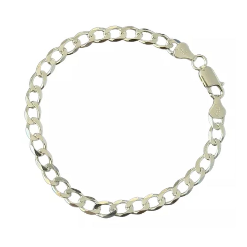 GENERICO - Pulsera Hombre Grumet Gruesa Plata Fina 925 Mas Caja