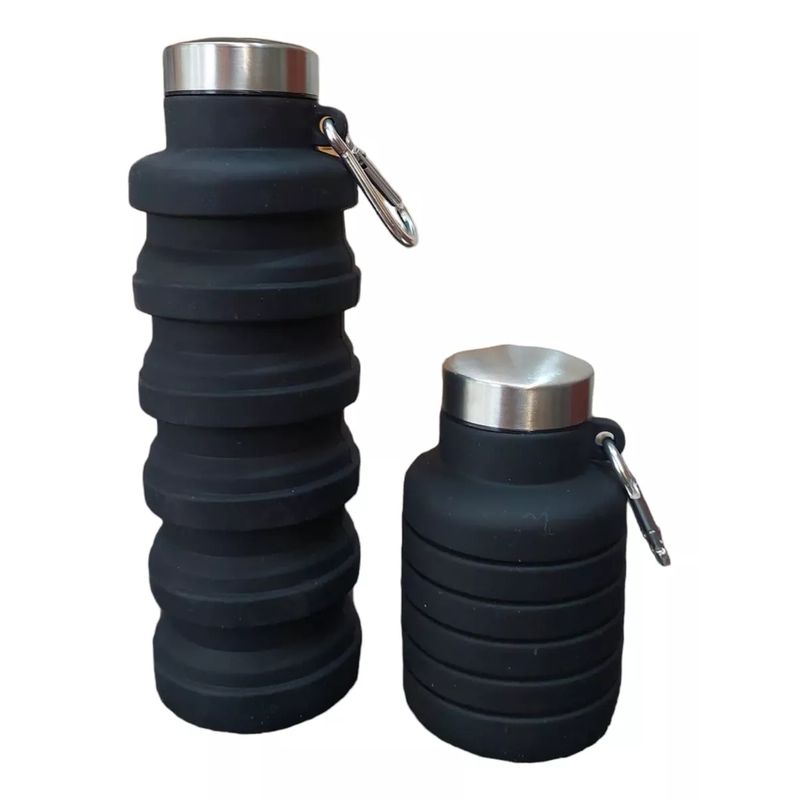 GENERICO - Botella Plegable 500ml Negro
