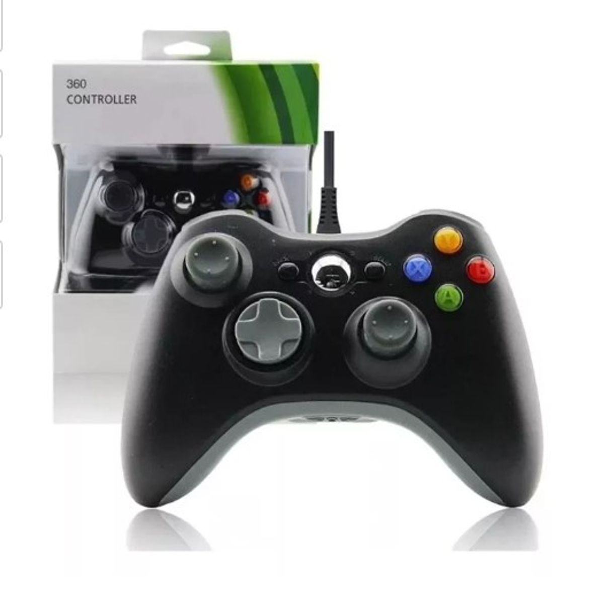 GENERICO - Joystick Mando Control Xbox 360 Pc Cable Alternativo Color Negro