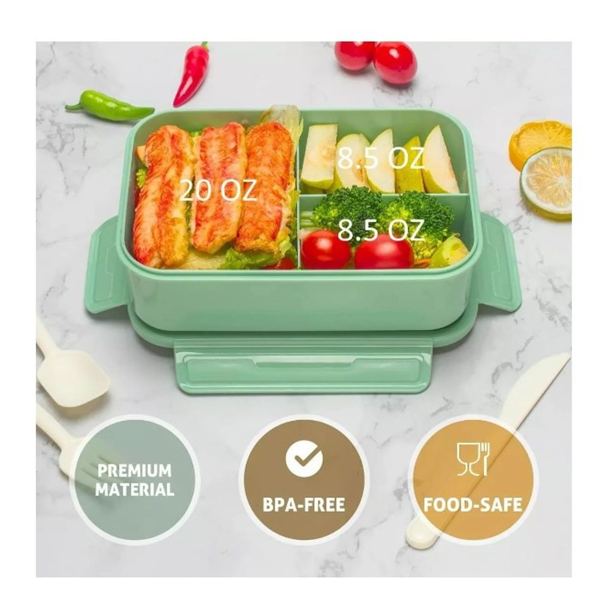 GENERICO - Fiambrera Para Microondas Contenedor De Alimentos Topper