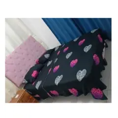 GENERICO - Sábanas De Polar Con Diseño 1,5 Plazas, Color Negro
