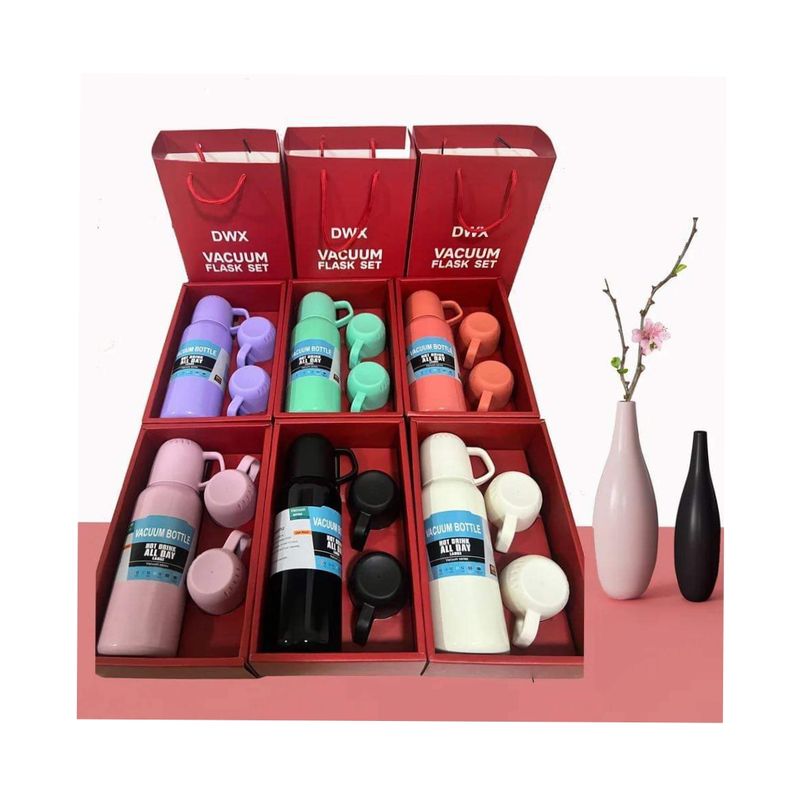 GENERICO - Set Termo 3 Tazas De 500 Ml Variedad De Colores, Beige