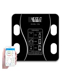 EVERSO - Báscula Bluetooth Inteligente Para Medir Grasa Corporal Color Negro