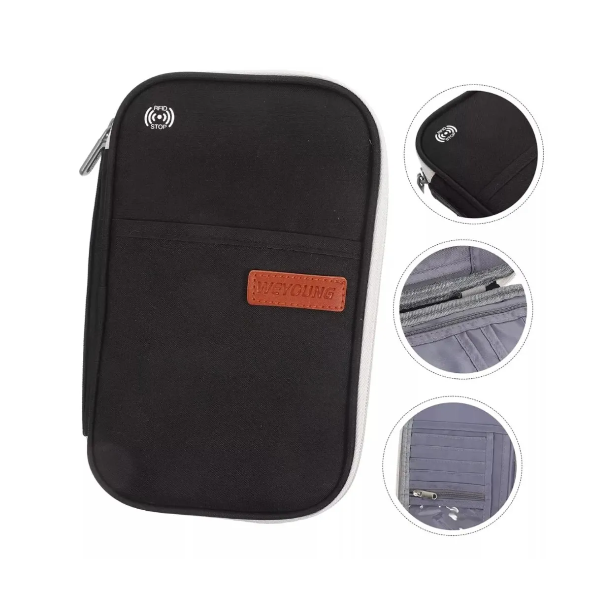 GENERICO - Bolsa Organizador Antirobo Impermeable Pasaporte Porta Viaje Negro