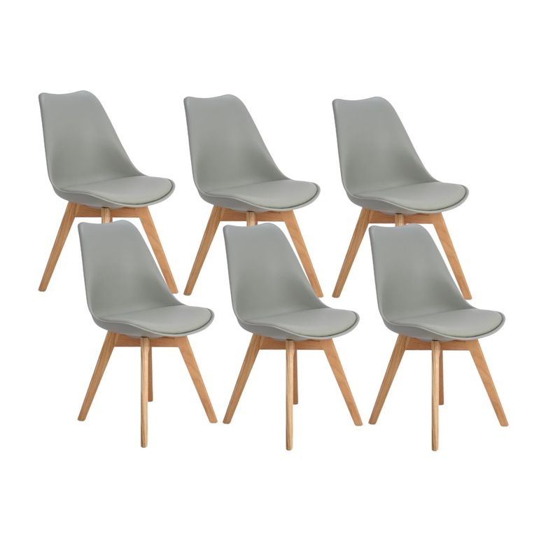 GENERICO - Pack de 6 sillas de comedor acolchada Tulip Gris