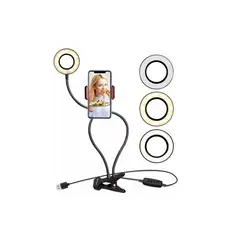 GENERICO - Mini Aro De Luz Led Con Pinza Base Para Celular