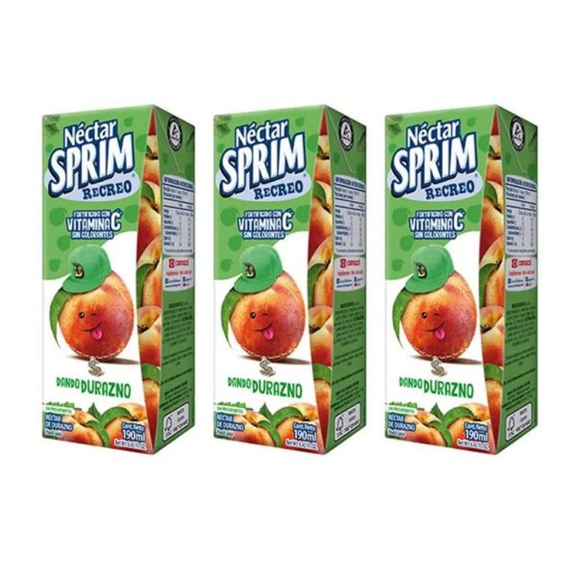 SPRIM - Caja Jugos Néctar Sprim Recreo 24 Unidades 190ml Durazno