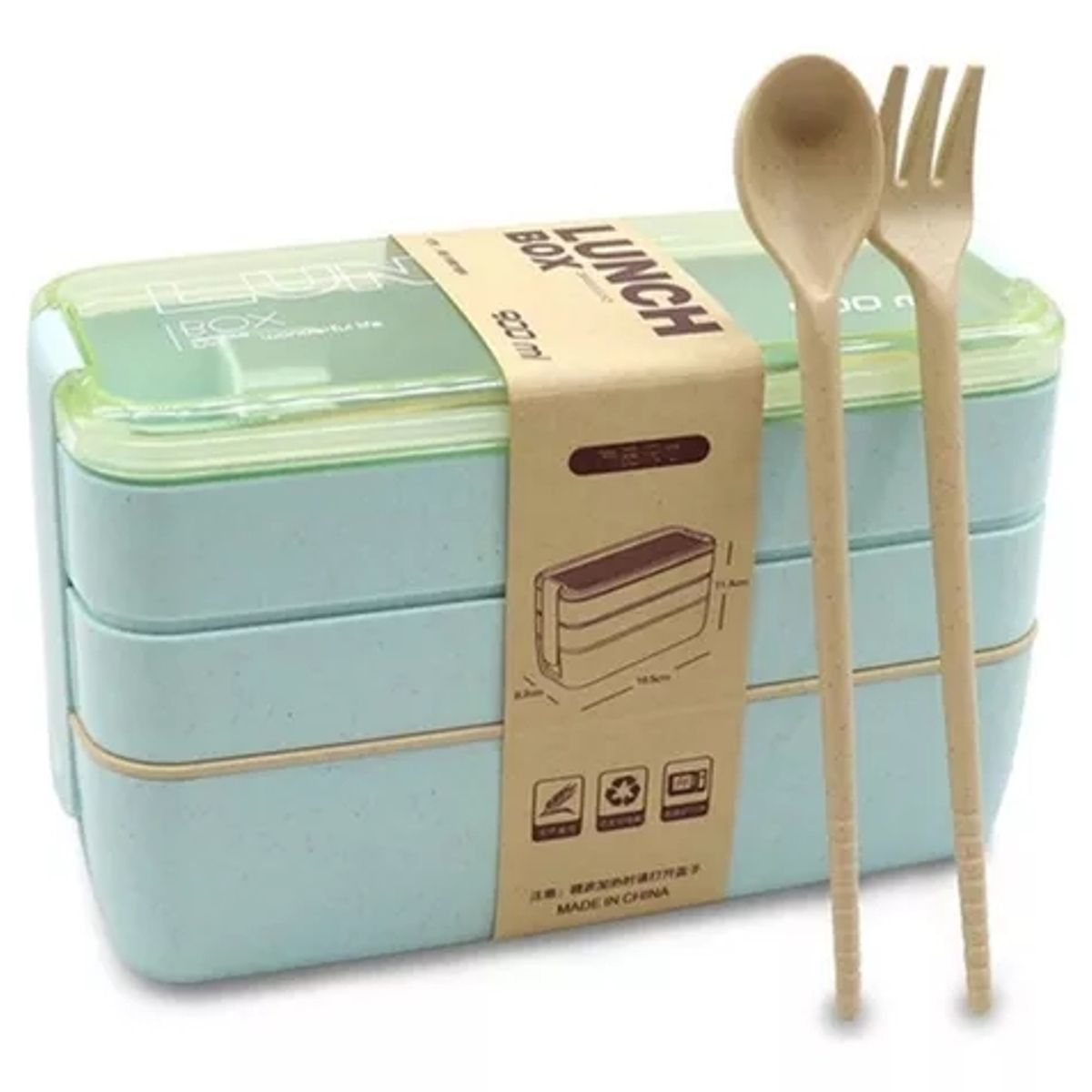 GENERICO - Loncheras Con Toppers Lunch Box Fiambrera 900ml 3 Pisos.