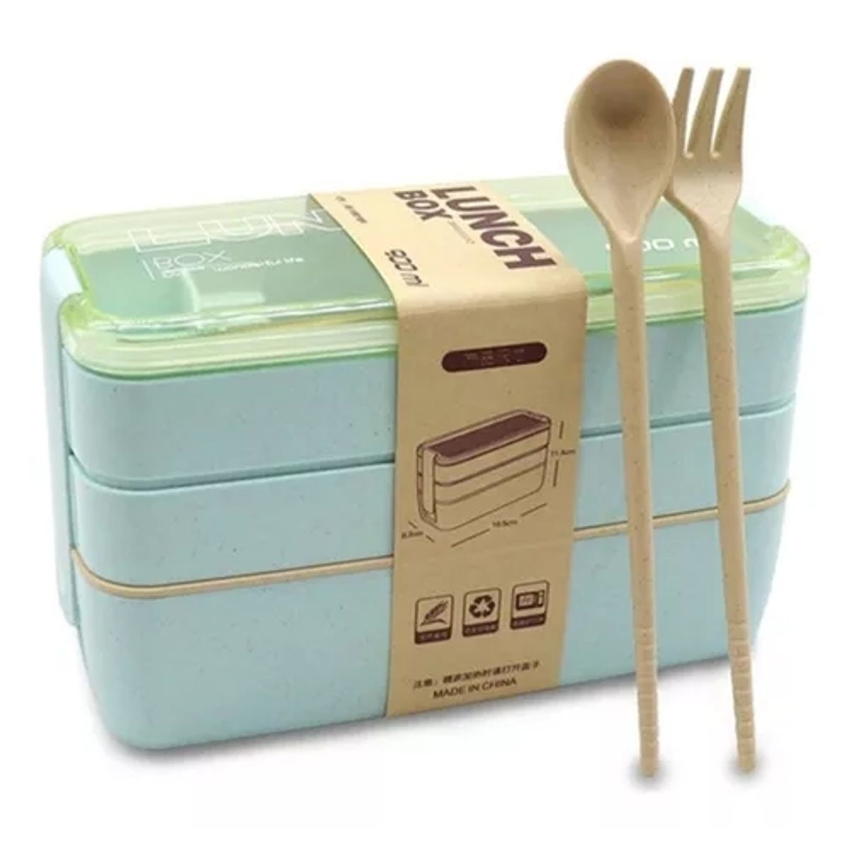 GENERICO - Loncheras Con Toppers Lunch Box Fiambrera 900ml 3 Pisos.