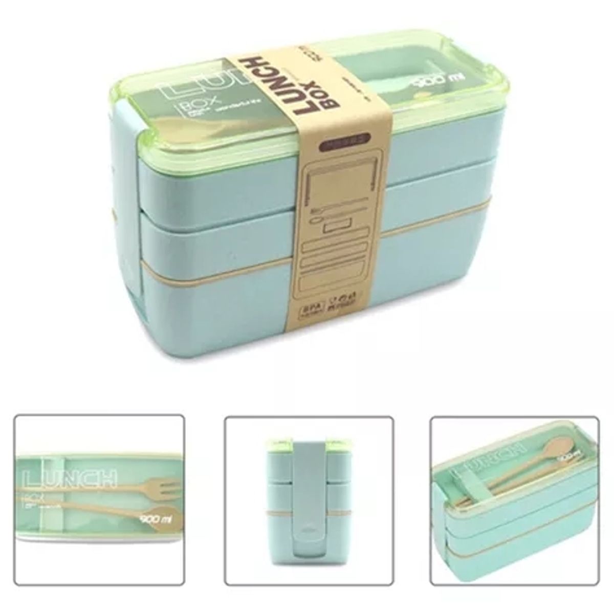 GENERICO - Loncheras Con Toppers Lunch Box Fiambrera 900ml 3 Pisos.