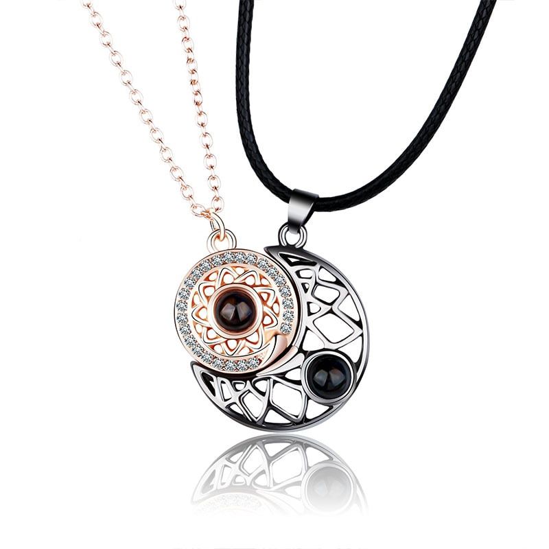 LUXURYJOYAS - 2 Collares Con Imán Parejas San Valentín El Y Ella