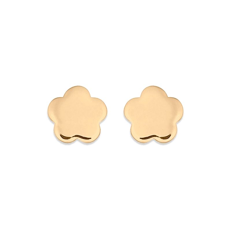 MABELITA - Aritos Baño de Oro Flor Plana
