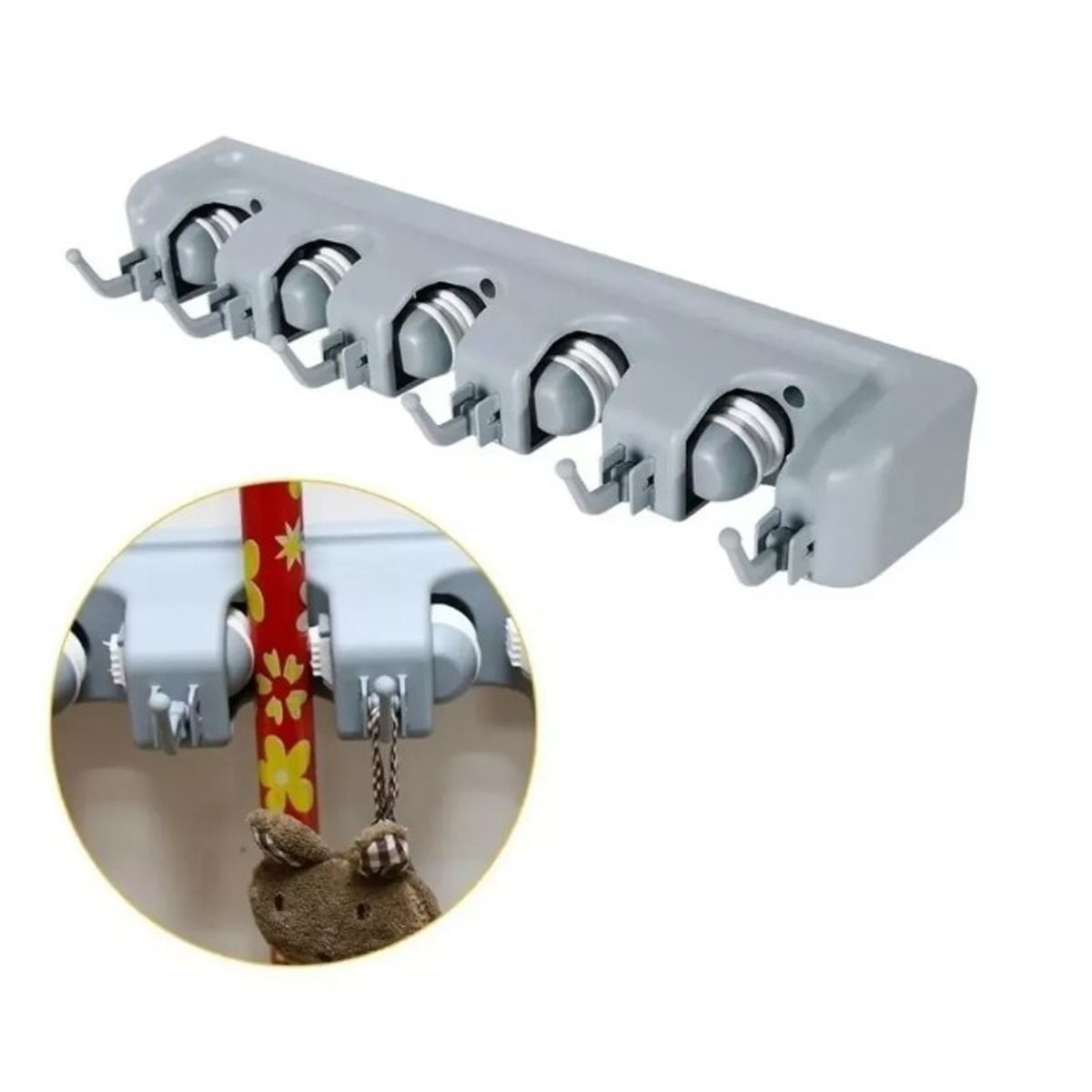 GENERICO - Rack Organizador Soporte Escobas Fregonas Palas Herra 15251