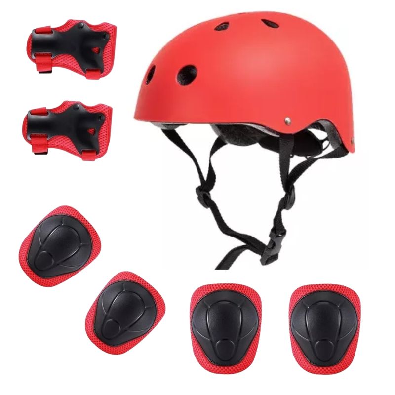 GENERICO - Casco De bicicleta Para Niños mas protectores rodillas codos y manos