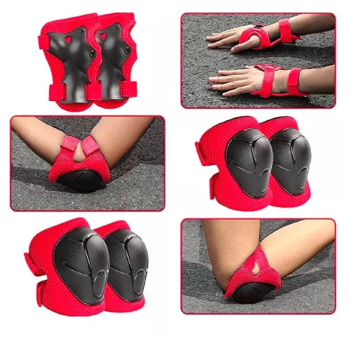 GENERICO - Casco De bicicleta Para Niños mas protectores rodillas codos y manos