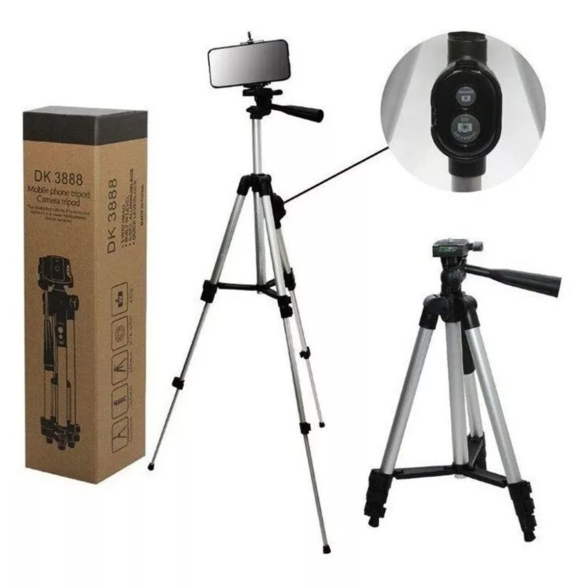 GENERICO - Trípode 1 Metro C/soporte Celular - Disparador Remoto Bt