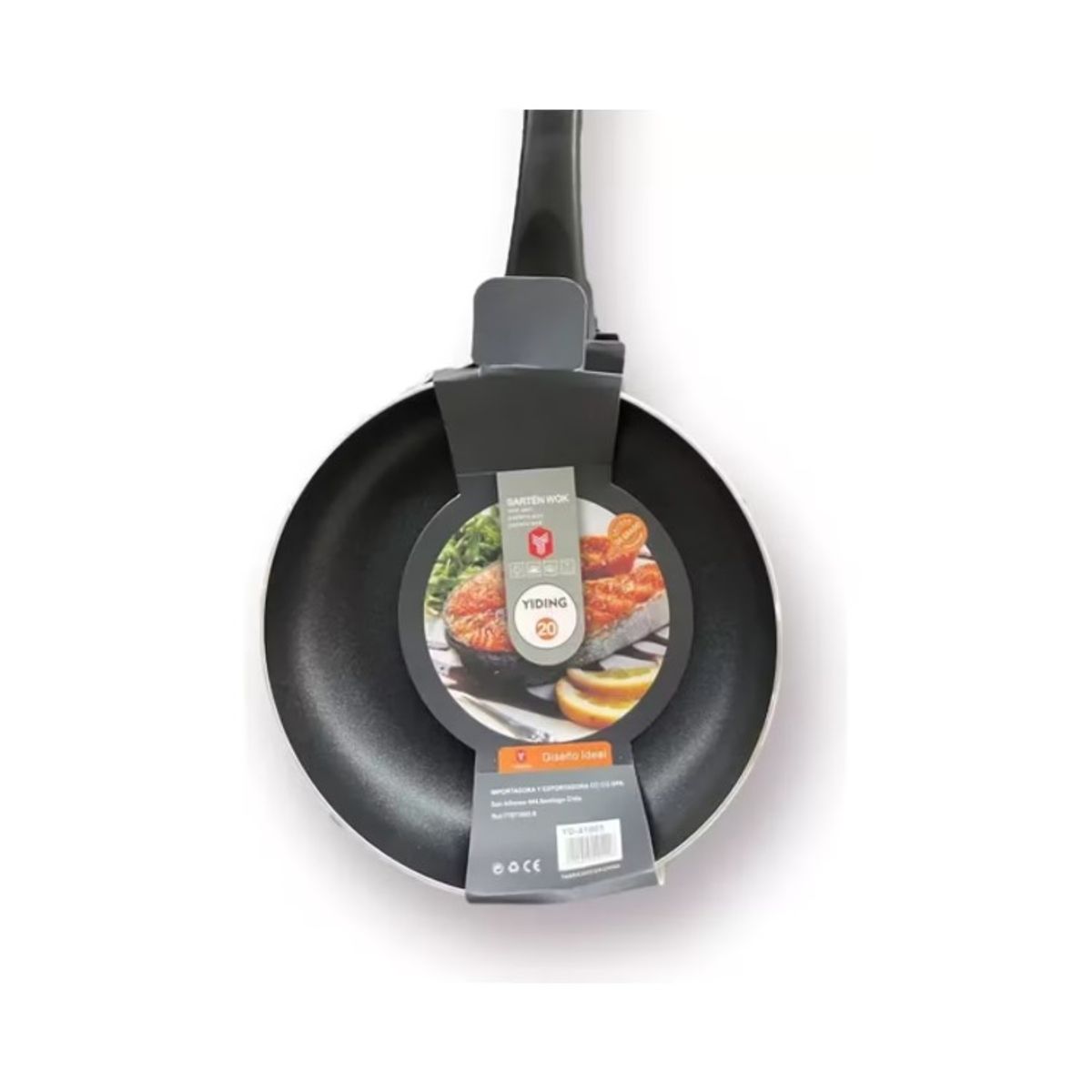 OEM - WOK  24 CM MANGO NEGRO