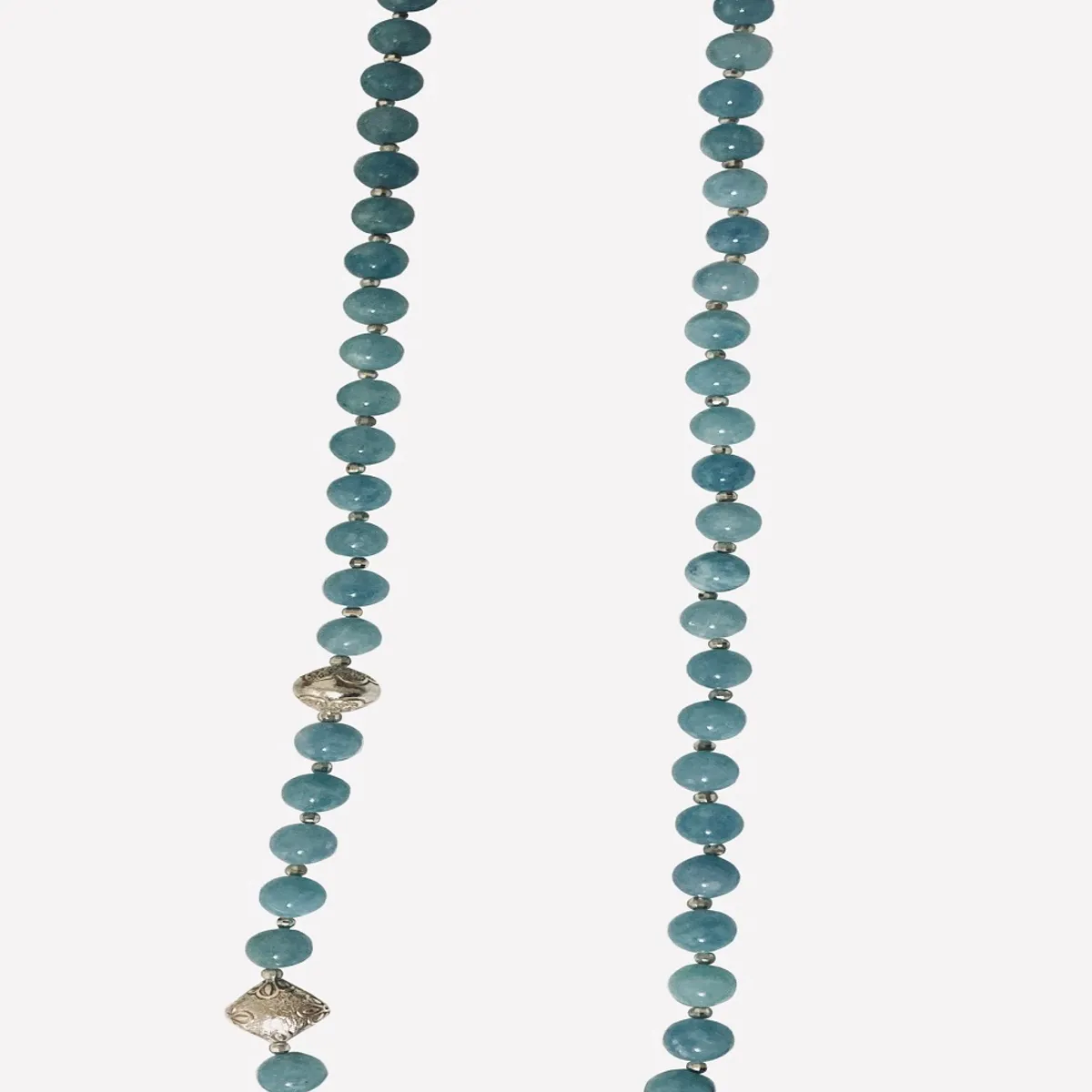 TAETHAI - Collar de plata 925 con piedras Aguas Marinas naturales