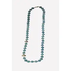 TAETHAI - Collar de plata 925 con piedras Aguas Marinas naturales