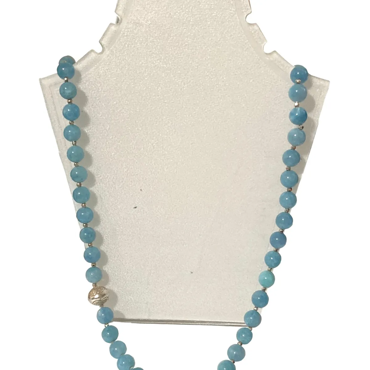 TAETHAI - Collar de plata 925 con piedras Aguas Marinas naturales