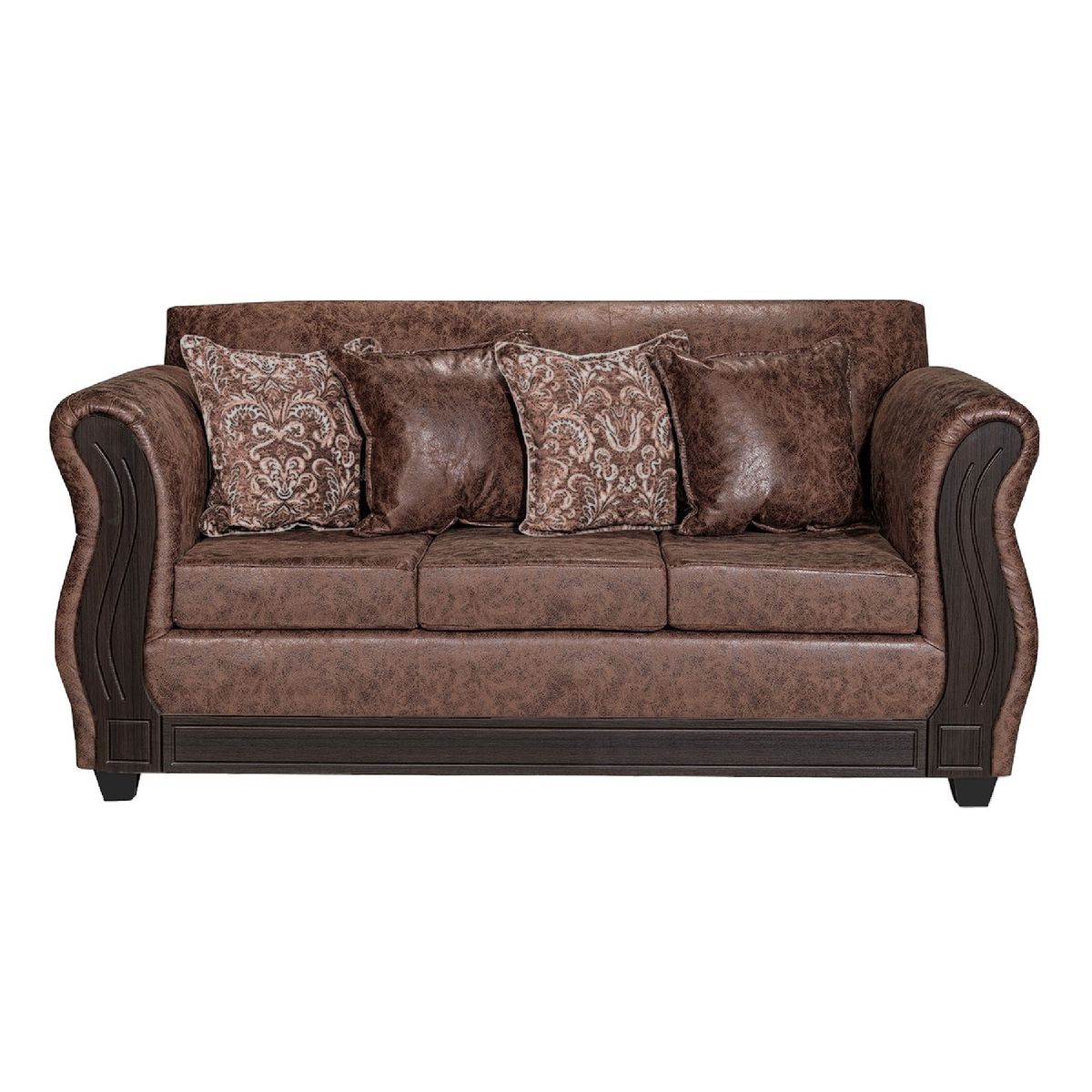 ADONIS LEUDH - Sofá 3 Personas Caburgua Envejecido Café