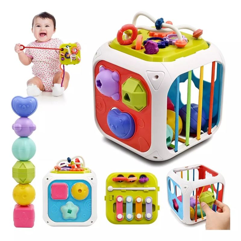 GENERICO - Juego De Enseñanza Para Bebés Con Cubo De Actividades 7 En 1