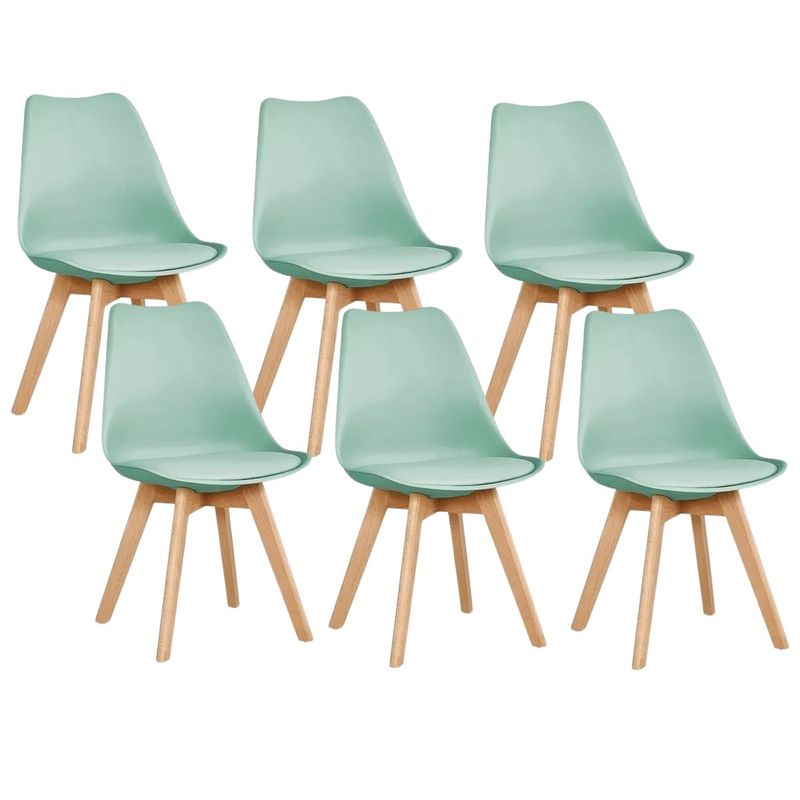 GENERICO - Pack de 6 sillas de comedor acolchada Tulip Menta