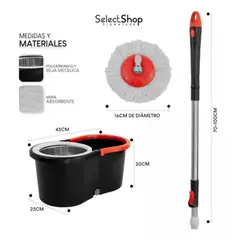 GENERICO - Mopa Trapeador Giratorio 360° Centrifugadora