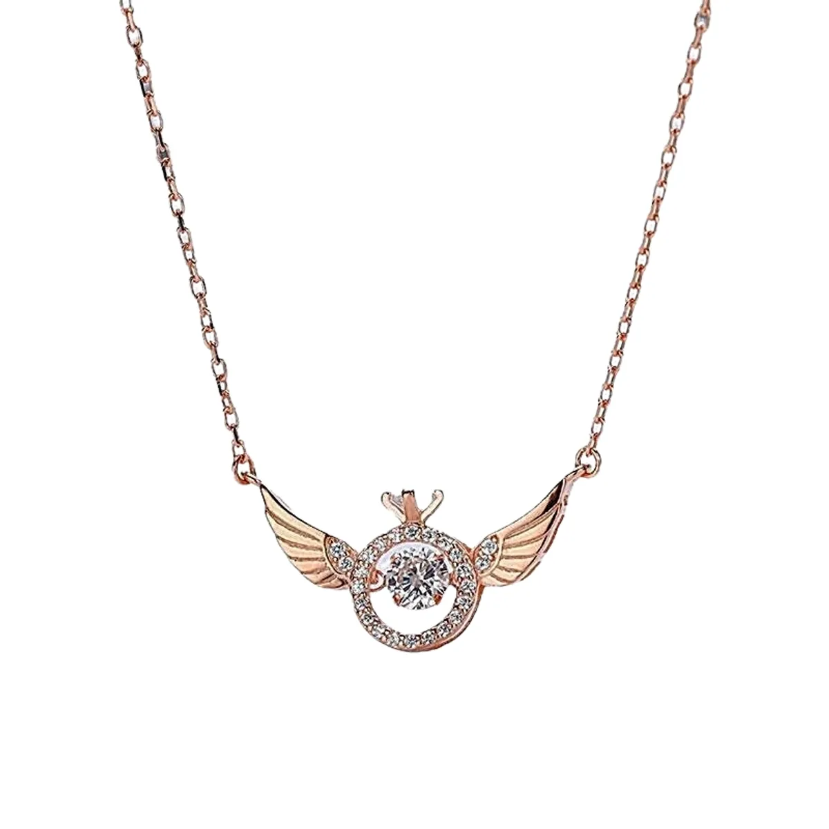LUXURYJOYAS - Collar Alas Punto Luz Oro Rosa 18kt Cristal  LUXURYJOYASCL