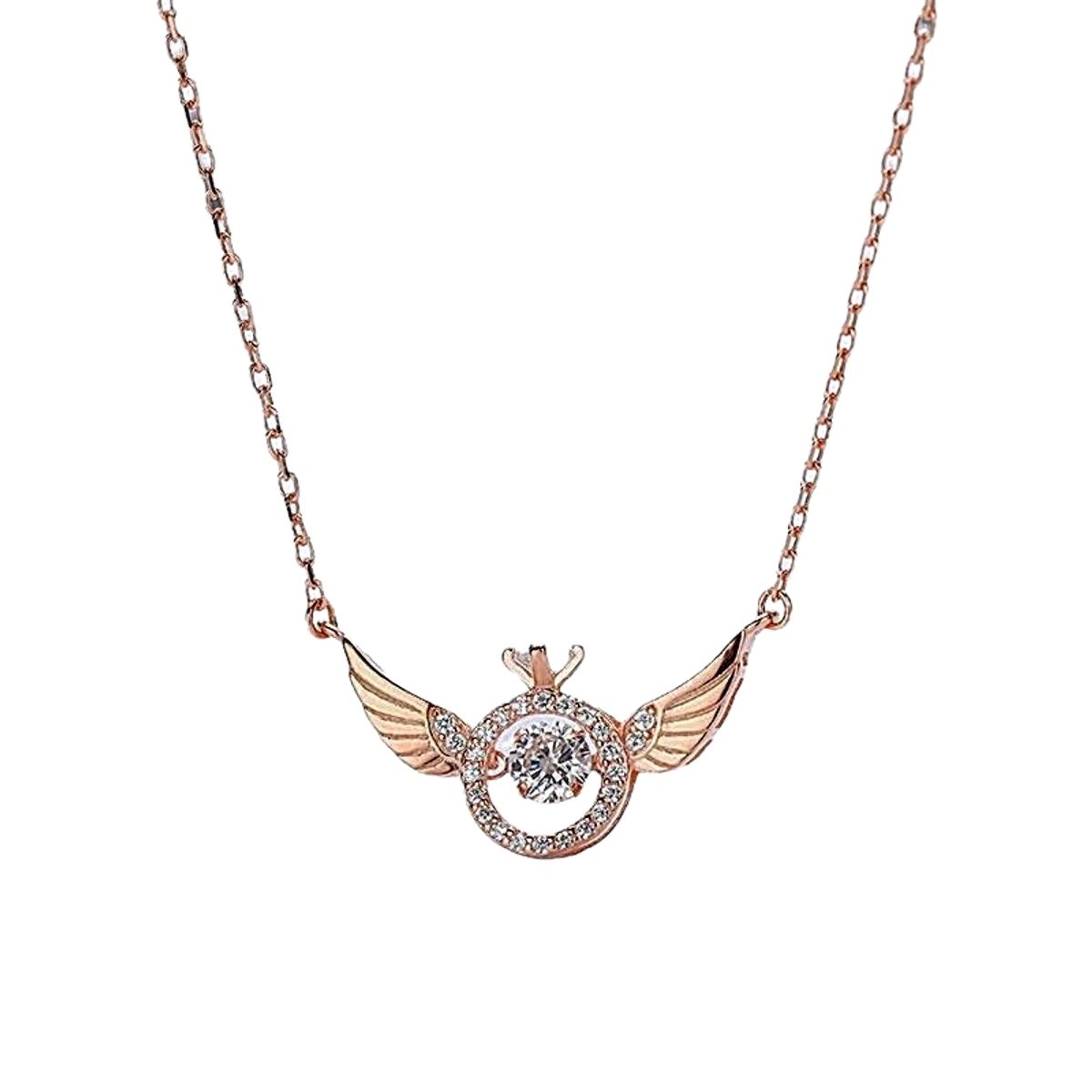 LUXURYJOYAS - Collar Alas Punto Luz Oro Rosa 18kt Cristal  LUXURYJOYASCL