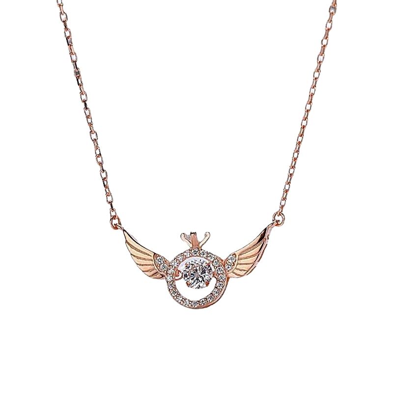 LUXURYJOYAS - Collar Alas Punto Luz Oro Rosa 18kt Cristal  LUXURYJOYASCL