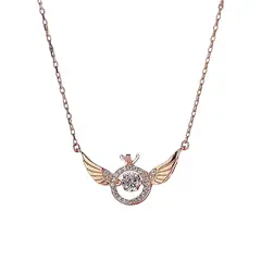 LUXURYJOYAS - Collar Alas Punto Luz Oro Rosa 18kt Cristal LUXURYJOYASCL