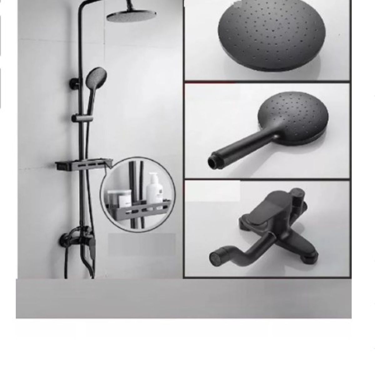 GENERICO - Columna De Ducha Negro Mate