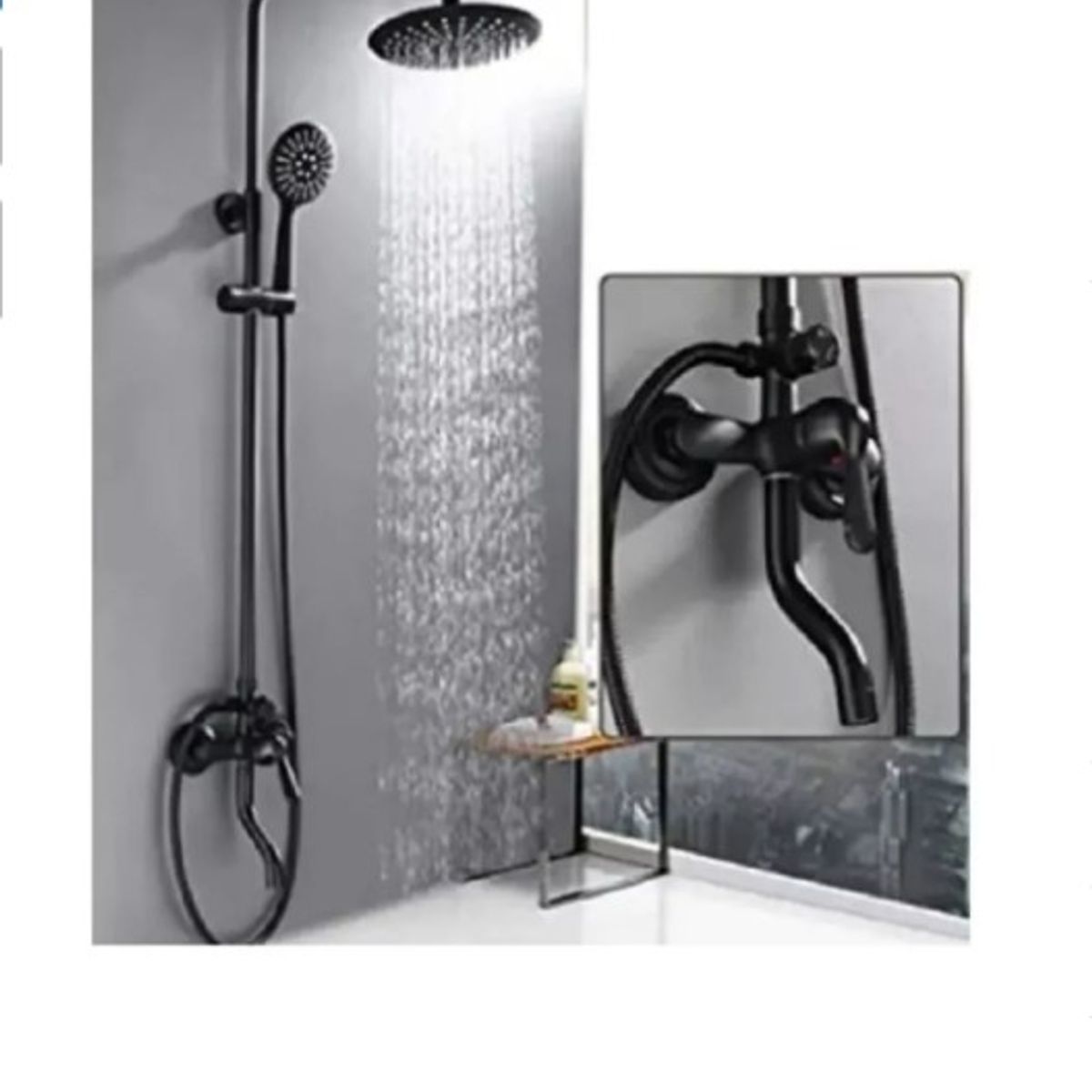 GENERICO - Columna De Ducha Negro Mate