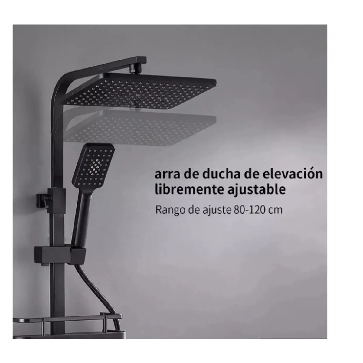 GENERICO - Columna Ducha Altura Regulable 80-120cm Con Pantalla Digital