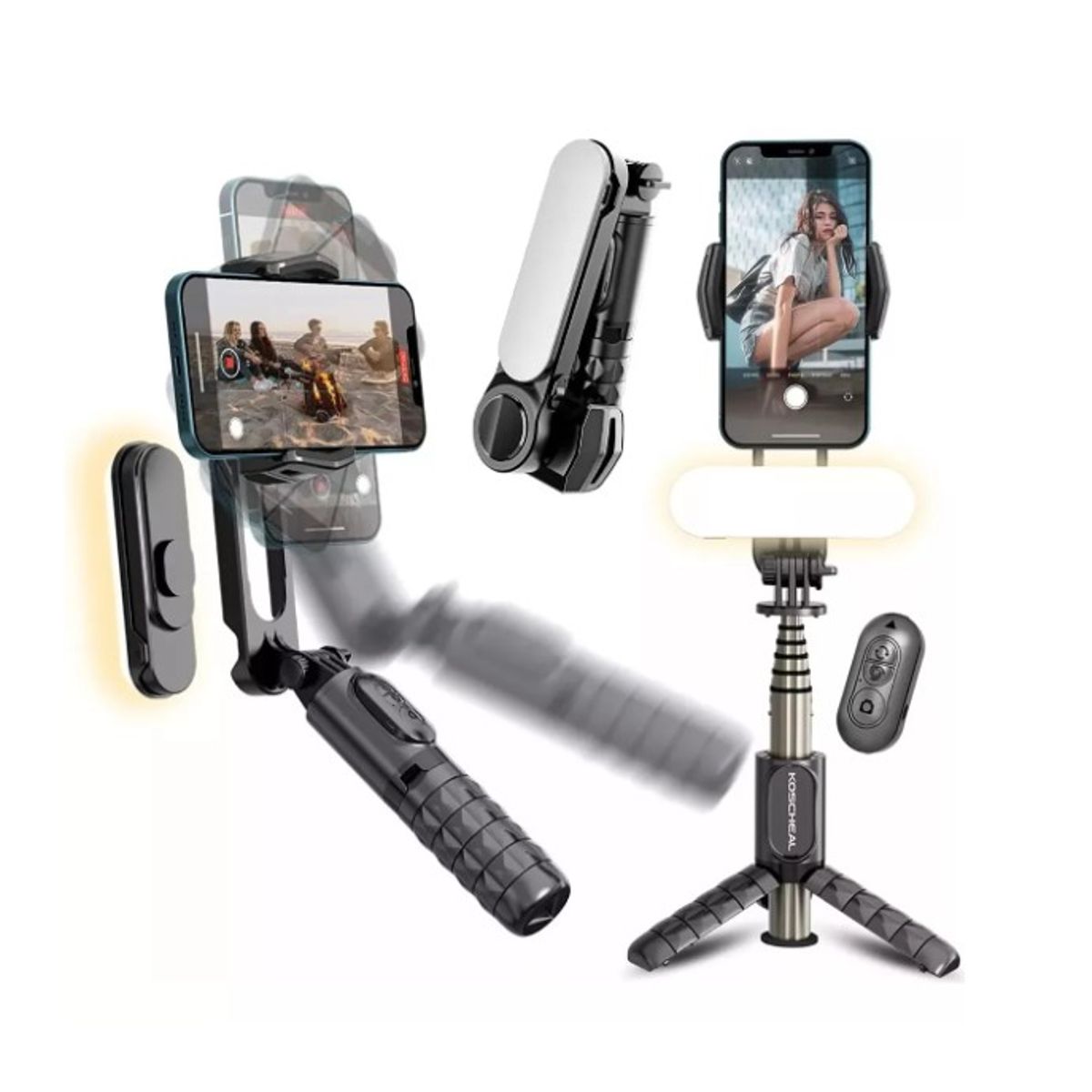 GENERICO - Palo Gimbal Estabilizador Trípode Bluetooth Selfie