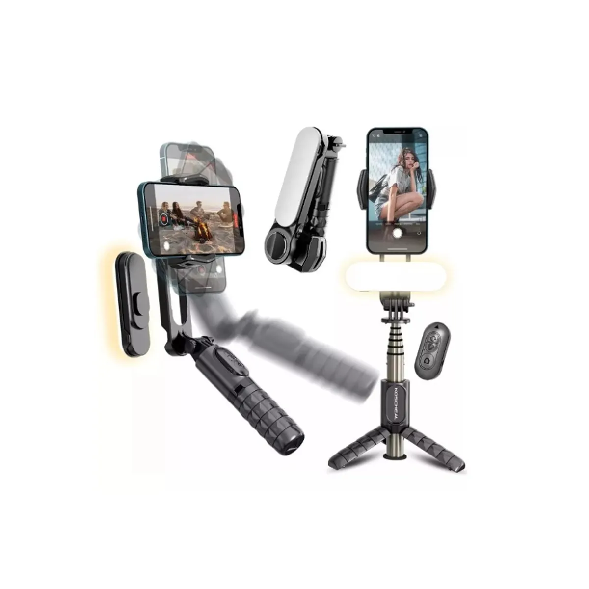 GENERICO - Palo Gimbal Estabilizador Trípode Bluetooth Selfie
