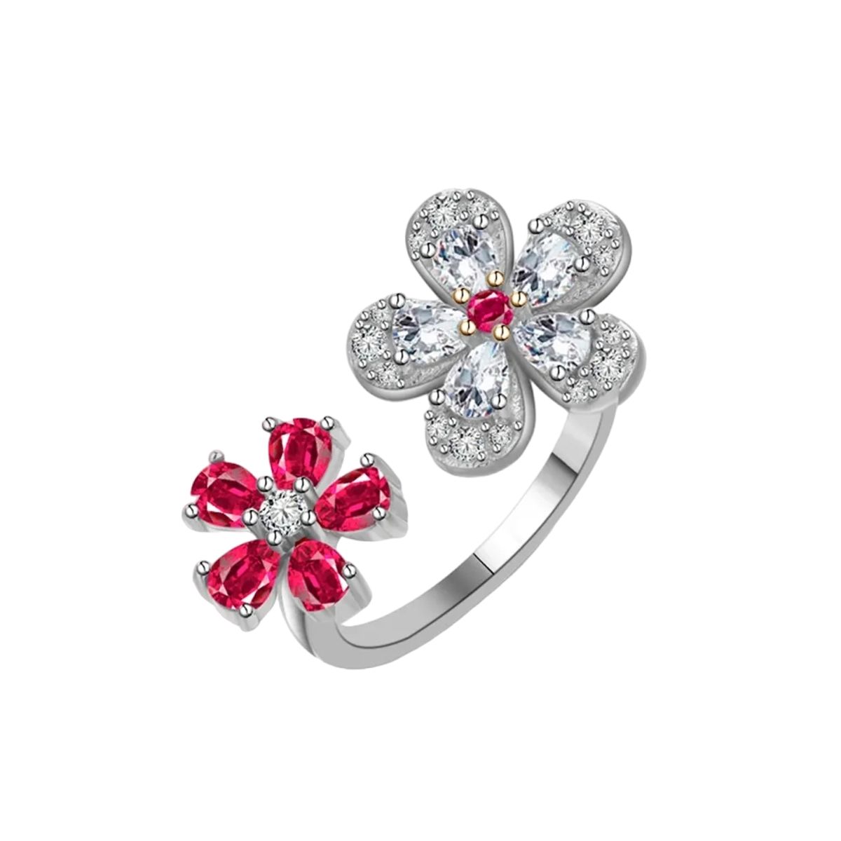 LUXURYJOYAS - Anillo Exclusivo Alta Calidad Con Cristales Y Oro Adaptable