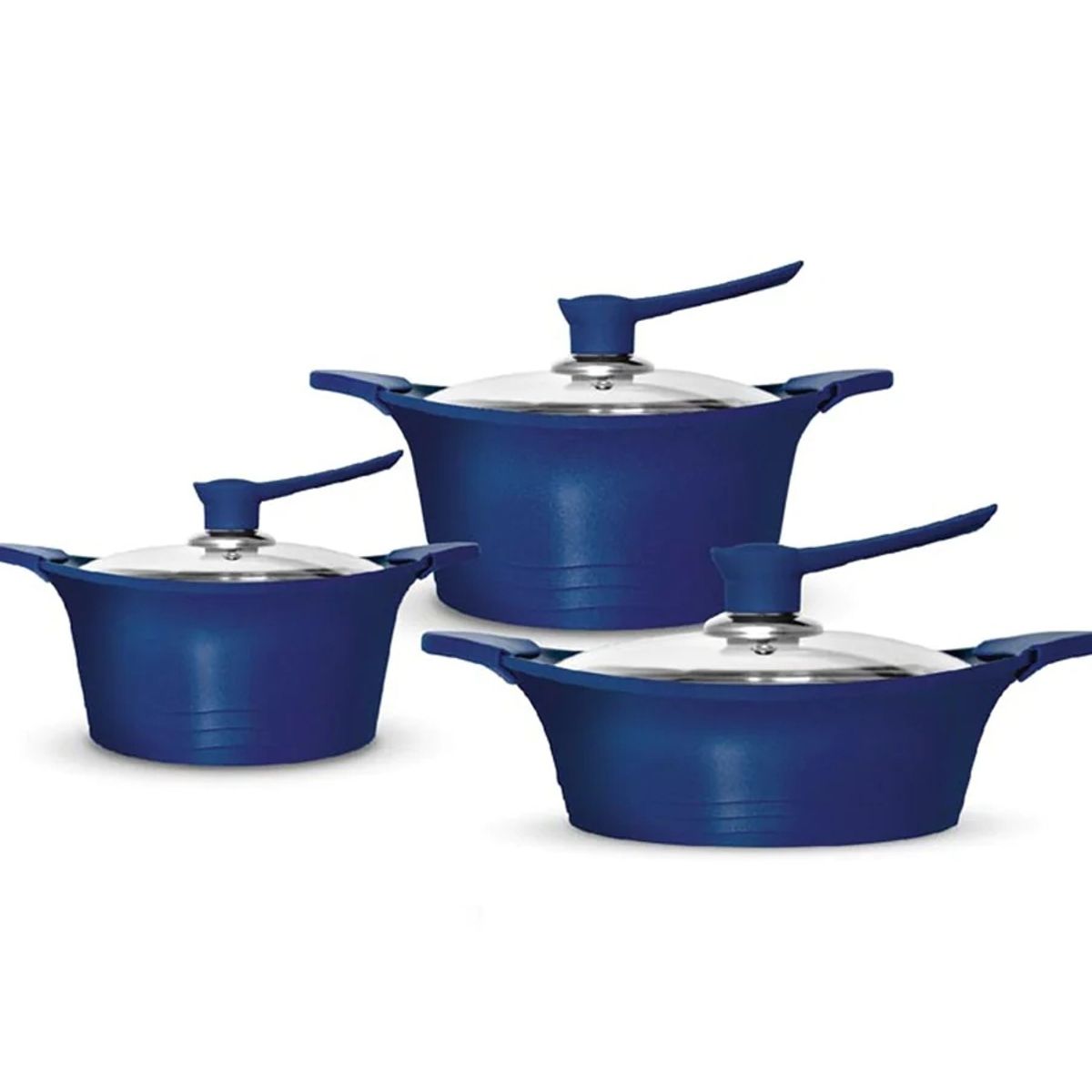 BOHLIER - BATERÍA DE COCINA 6 PIEZAS ALUMINIO FUNDIDO AZUL