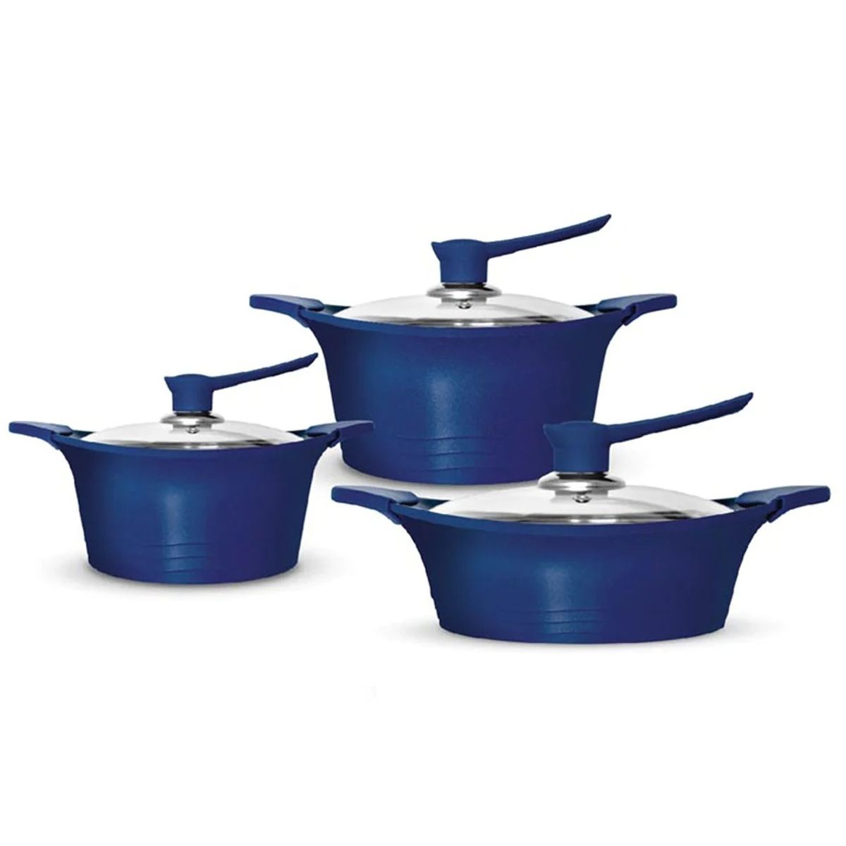 BOHLIER - BATERÍA DE COCINA 6 PIEZAS ALUMINIO FUNDIDO AZUL