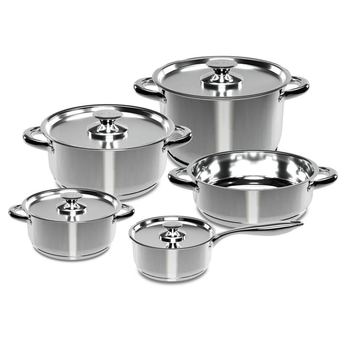 WENS - BATERÍA DE COCINA 9 PIEZAS ACERO INOXIDABLE 470-9SS