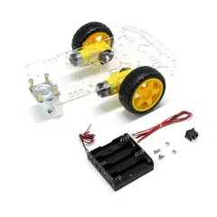 GENERICO - Chasis smart car 3 ruedas Kit 4 Compatible con Arduino