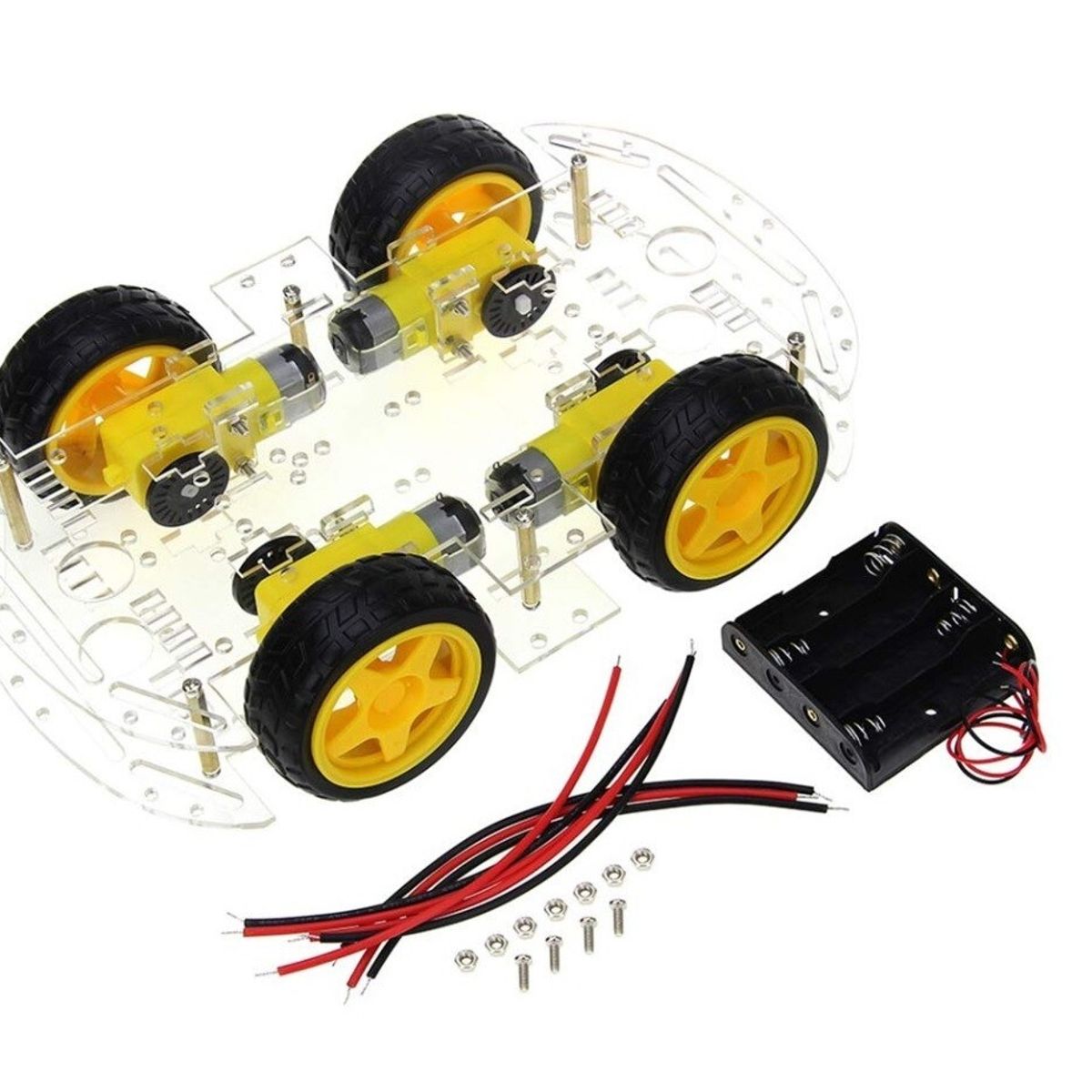GENERICO - Chasis smart car 4 ruedas 4x4 Kit 4 Compatible con Arduino
