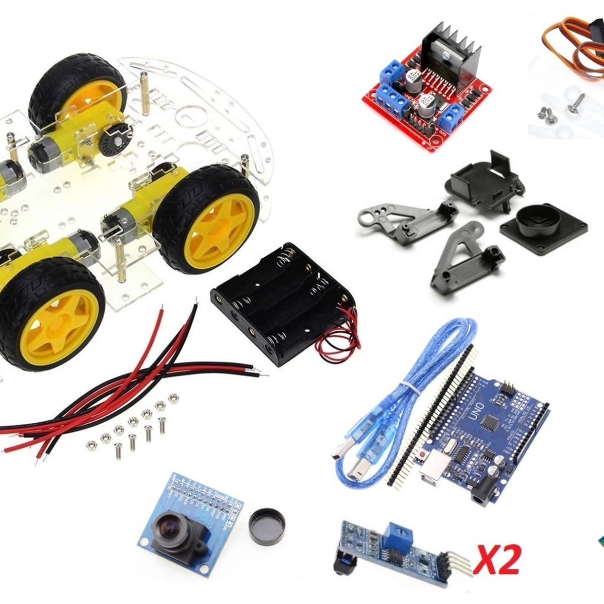 GENERICO - Chasis smart car 4 ruedas 4x4 Kit 6 Compatible con Arduino