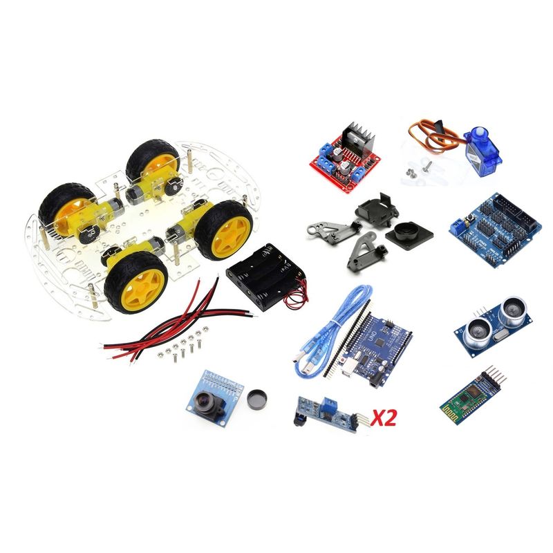 GENERICO - Chasis smart car 4 ruedas 4x4 Kit 6 Compatible con Arduino