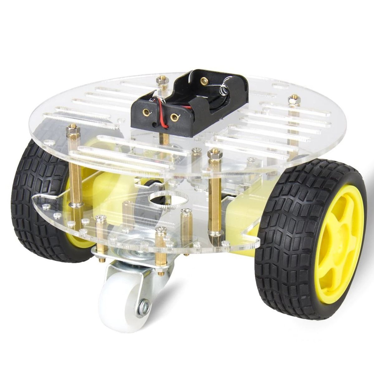 GENERICO - Chasis smart car Circular 4 ruedas Compatible con Arduino