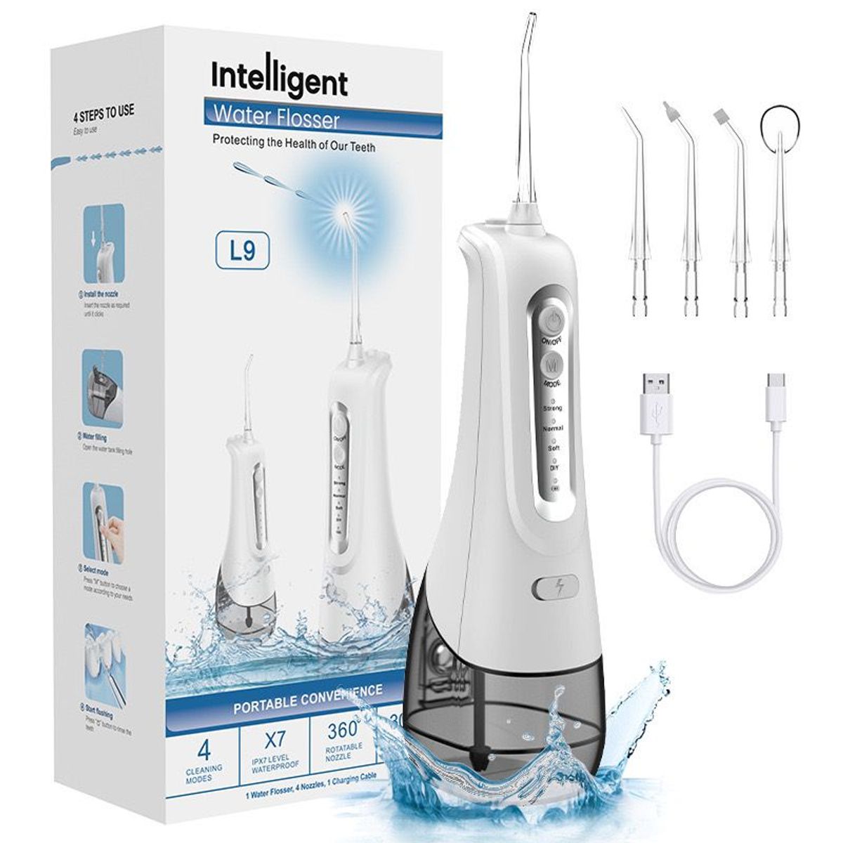 GENERICO - Irrigador Bucal Limpiador Dental Waterpik Portatil Recargable
