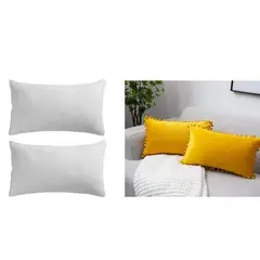 GENERICO - Pack 2 fundas de cojin pompon 30x50 + 2 cojines 30x50