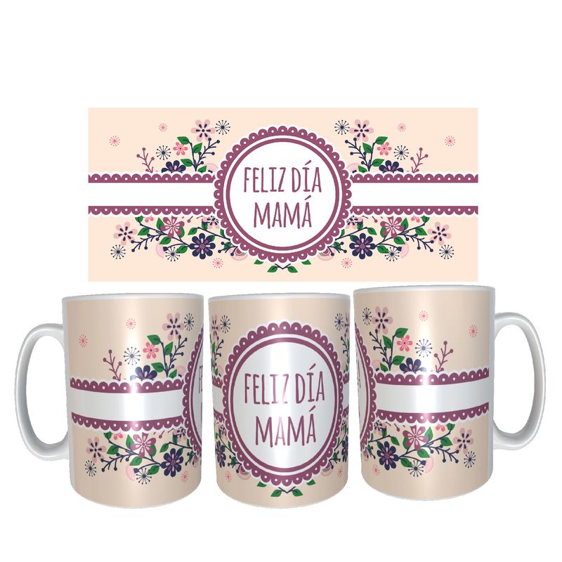 GENERICO - Tazas del día de las Madres modelo FELIZ DIA MAMA - ROSAS
